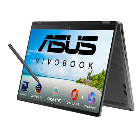 ASUS Vivobook Flip|TP3407SA-OU73210G0X|14'' WQXGA+ OLED TOUCH|GRAY|ULTRA 7-258V|LPDDR5X 32GB|1TB PCIe SSD|STYLUS|WIN 11Pro